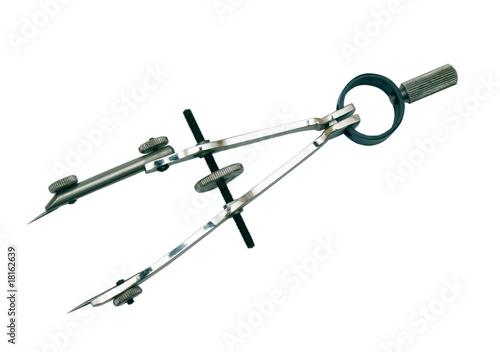 Photo of micrometric calipers isolated over white