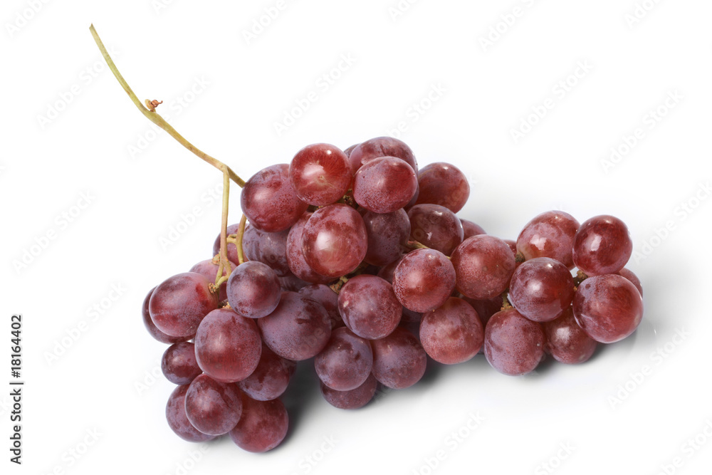 Red ripe grape on the white background Red ripe grape on the white background