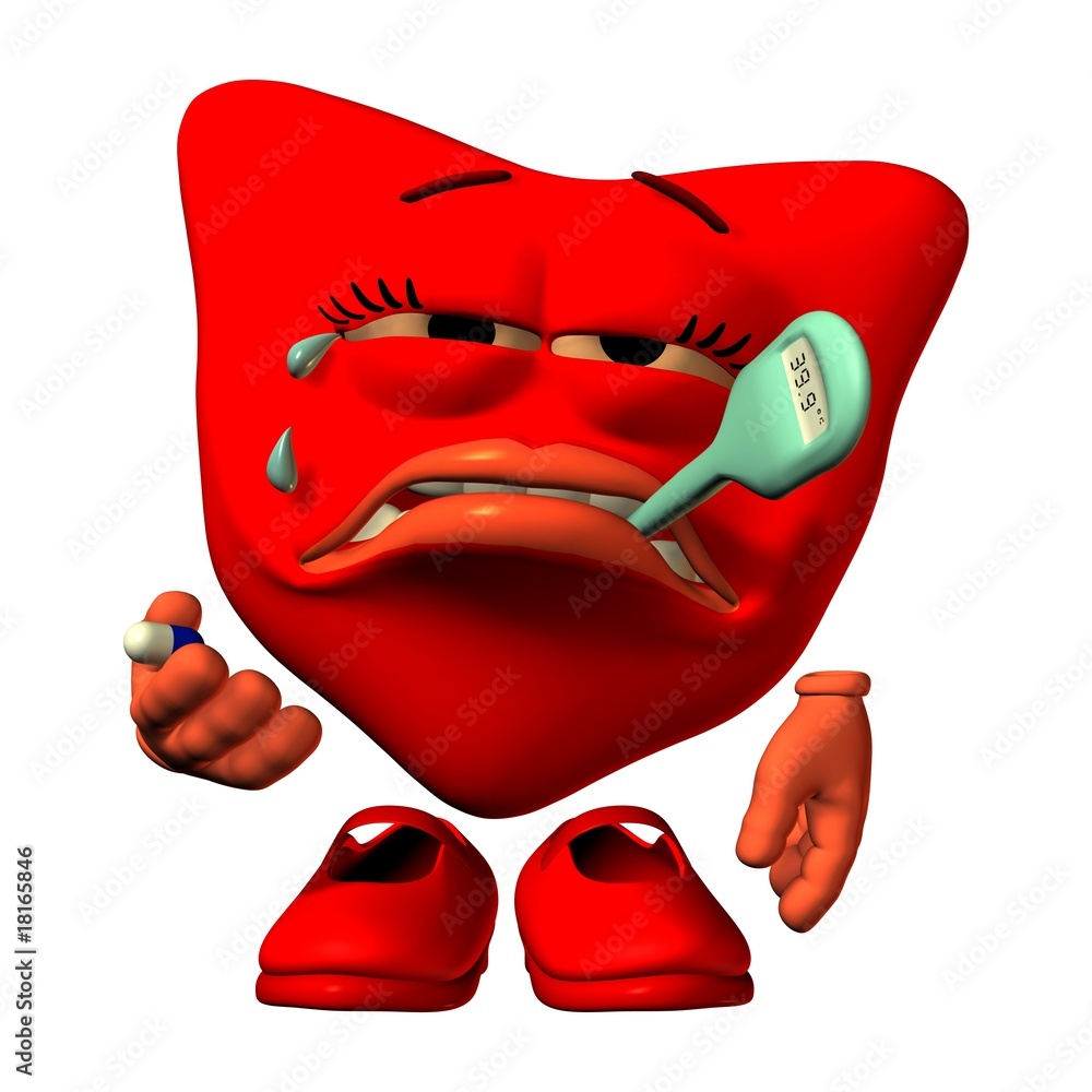 Smilie Herz mit Fieber StockIllustration Adobe Stock