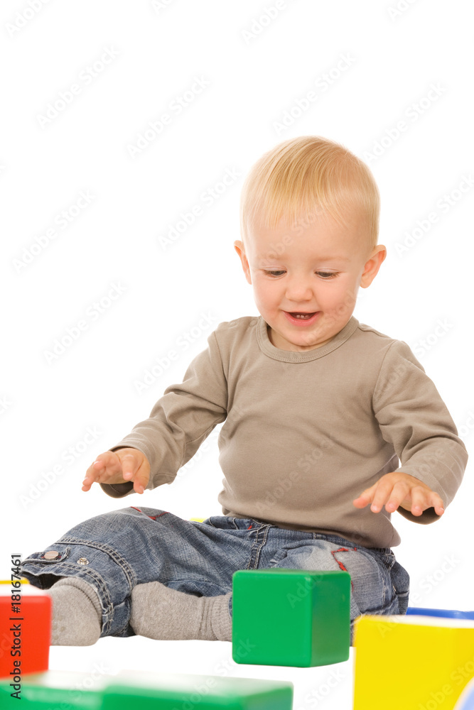 boy play with bricks boy play with bricks