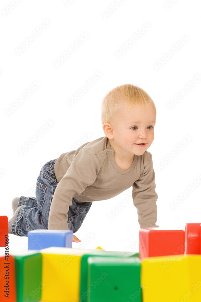 boy play with bricks boy play with bricks