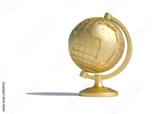 Golden Earth globe