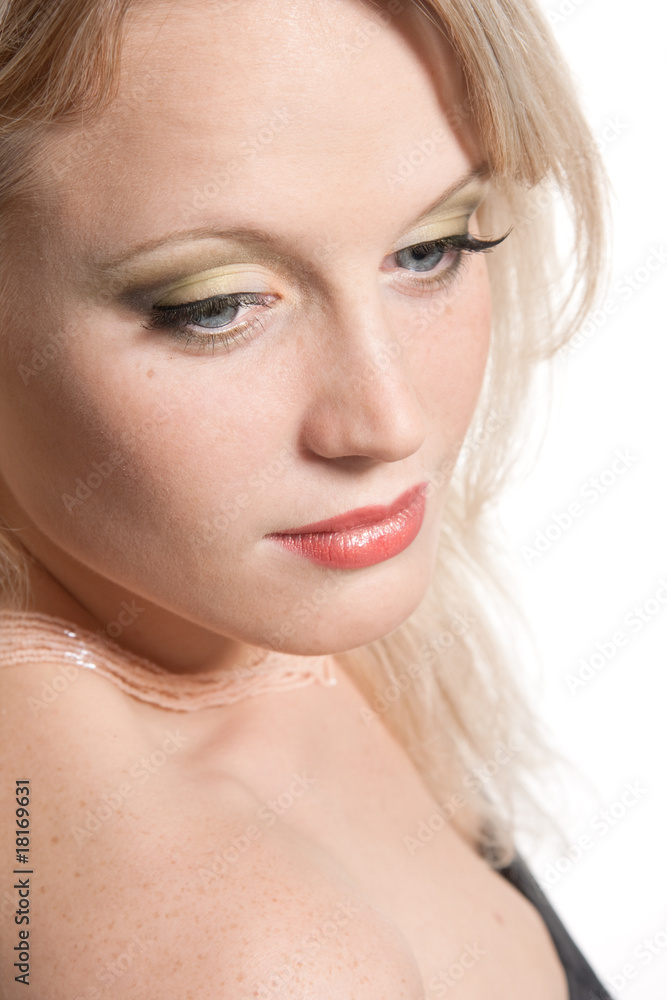 Beautiful young fresh blond girl with freckles Beautiful young fresh blond girl with freckles