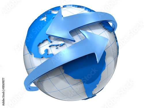 Earth with arrows