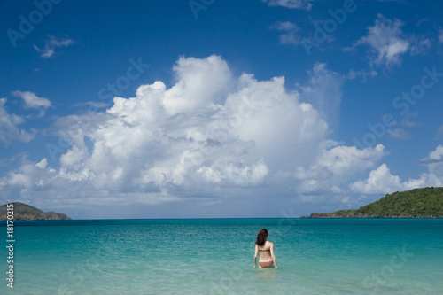 Sunny day at Caribbean beach.