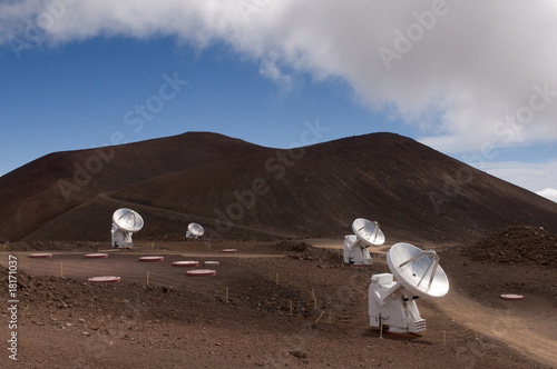 Radio telescopes atop Mauna Kea volcano, Big Island, Hawaii photo