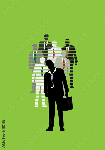 Leadership in business, boss and workers