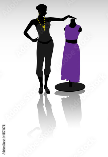 Fashion designer look on new couture dress