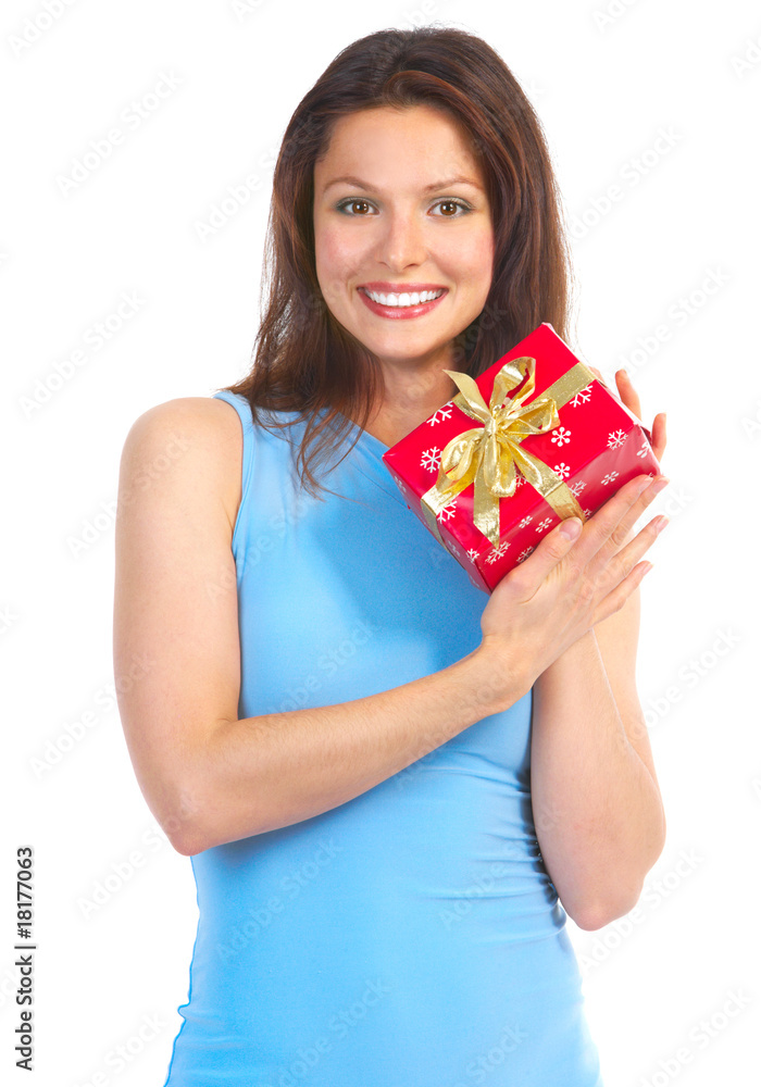 Happy woman and Christmas Presents Happy woman and Christmas Presents