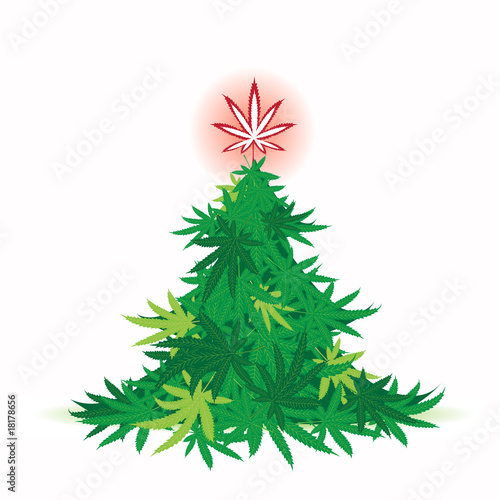 Christmas tree, cannabis leaf