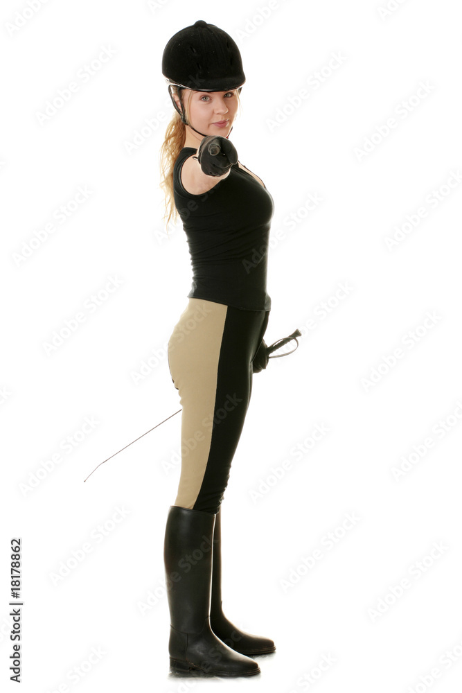 Beautiful young blond woman - jockey Beautiful young blond woman - jockey