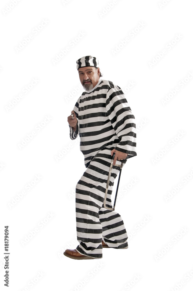 Convict trying to escape with a small hand gun