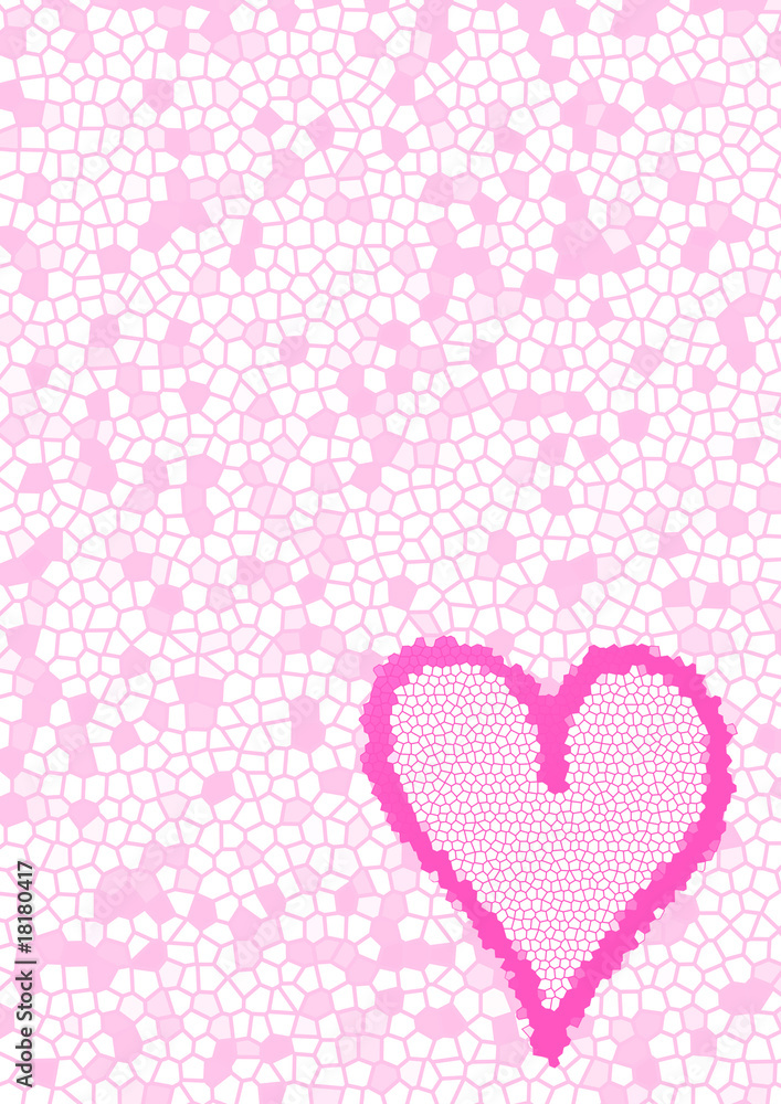 structure background with pink heart and place for text