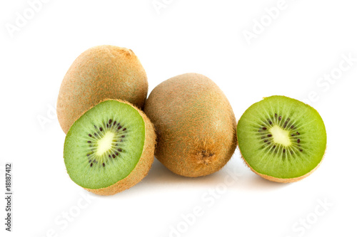 pile of kiwifruits isolated on white background