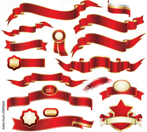 set of red ribbons