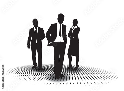 business people on a halftone background