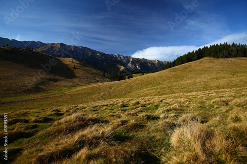 Beautiful mountain autumn scenery with blue sky