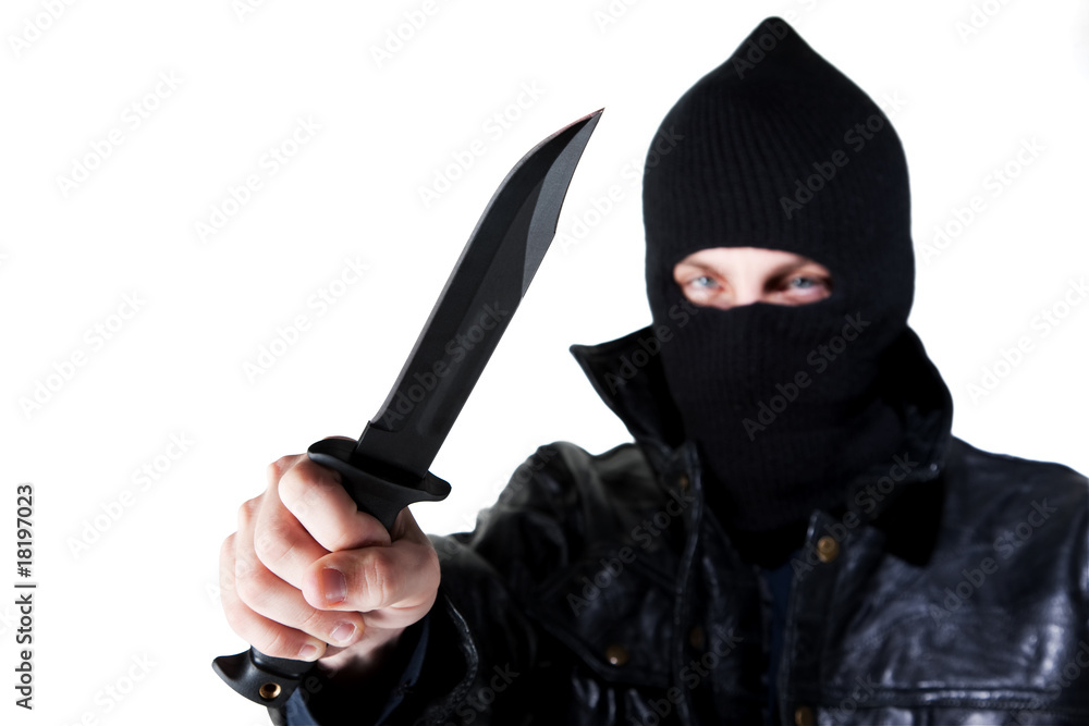Young Criminal with Knife Young Criminal with Knife