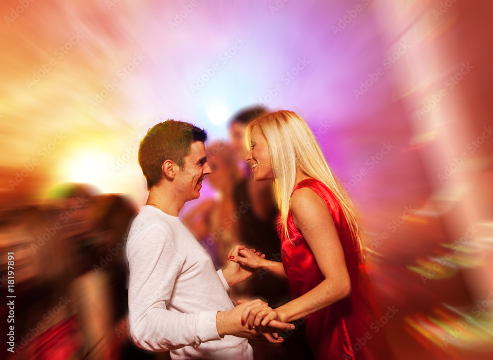Happy couple in the night club.. Happy couple in the night club..