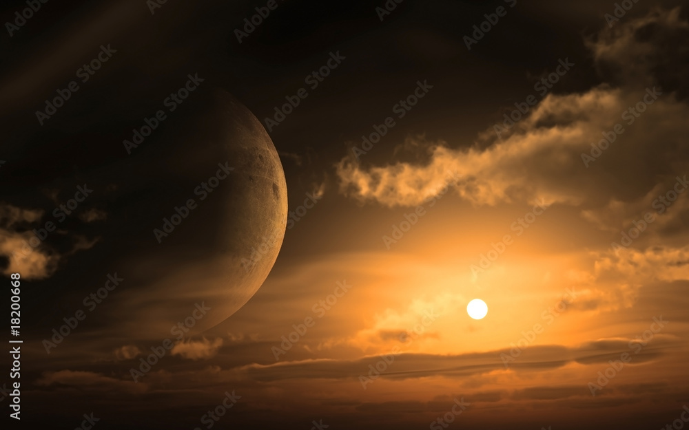 Obraz premium Soft Glowing moon
