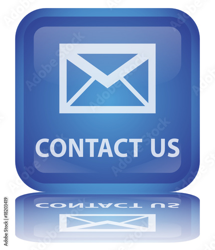 " Contact Us " (square - blue - vector - reflection)