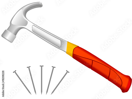 hammer and fixing nails