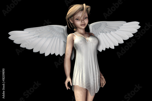 Engel mit Flügeln schwarzer Hintergrund