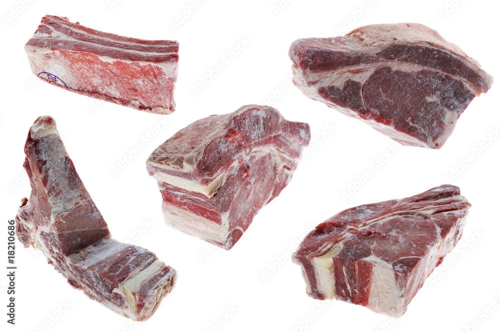 frozen pork on white frozen pork on white
