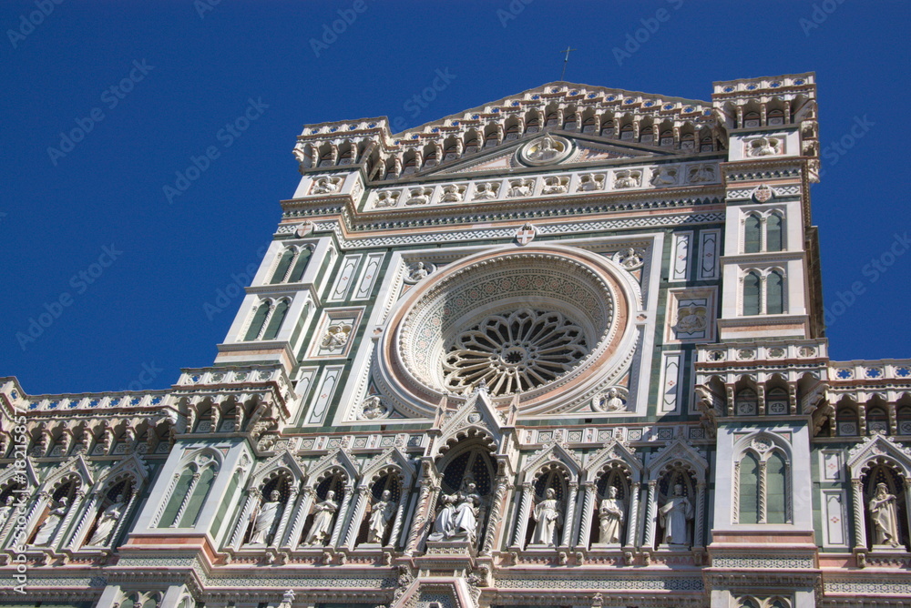 facade of Dumo cathedral in Florence, Italy