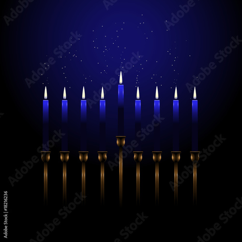 Menorah with sparks