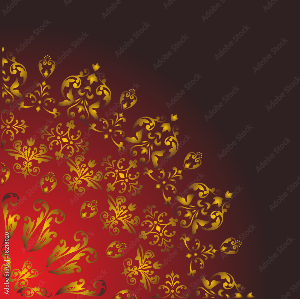 floral quadrant on dark background