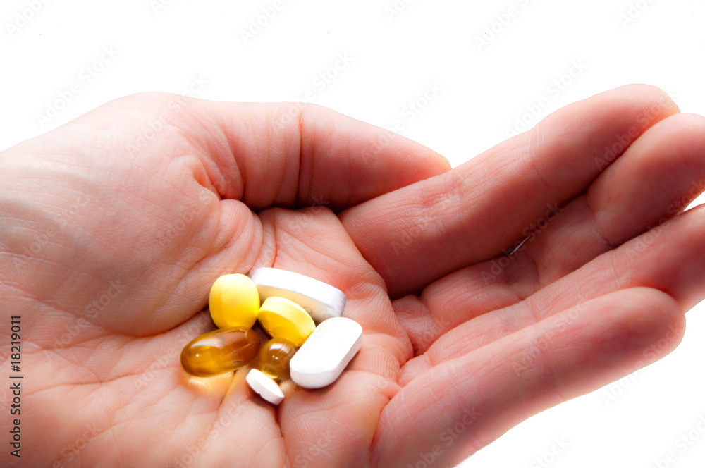 Hand full of vitamins Hand full of vitamins