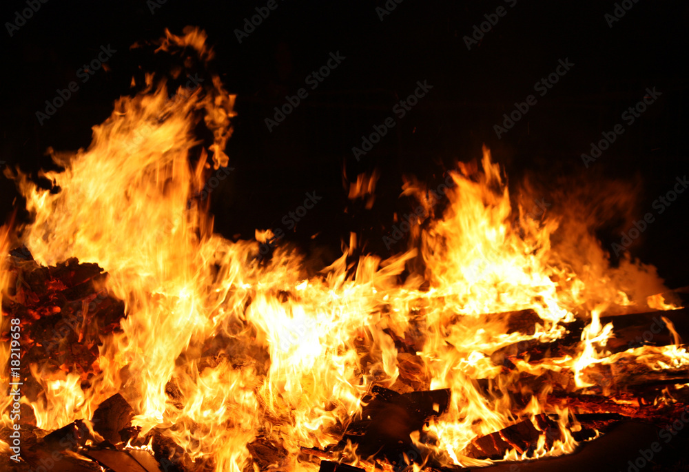 The Burning Flames of an Intense and Bright Fire. The Burning Flames of an Intense and Bright Fire.