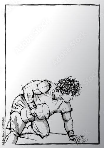 pencil sketching of bodybuilder