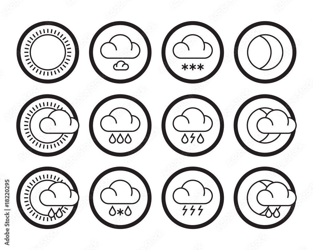 modern and stylish weather icons set