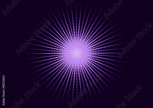 Halftone star in purple gradients
