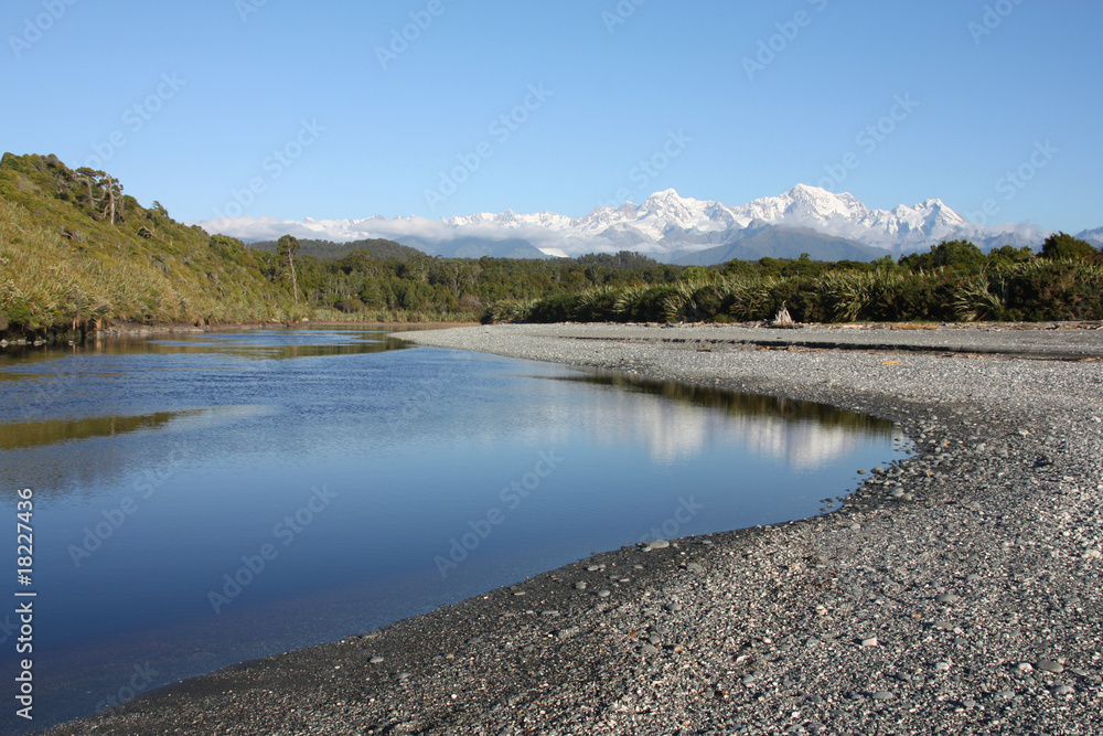 New Zealand - Southern Alps reflection New Zealand - Southern Alps reflection