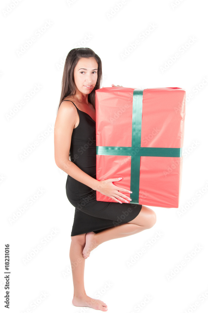 Woman with present Woman with present