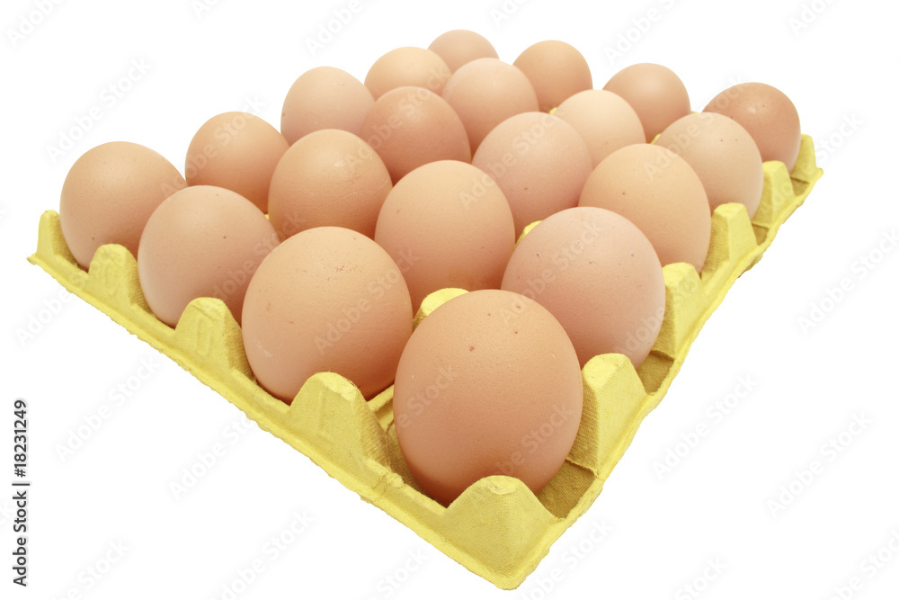 Eggs in yellow eggtray
