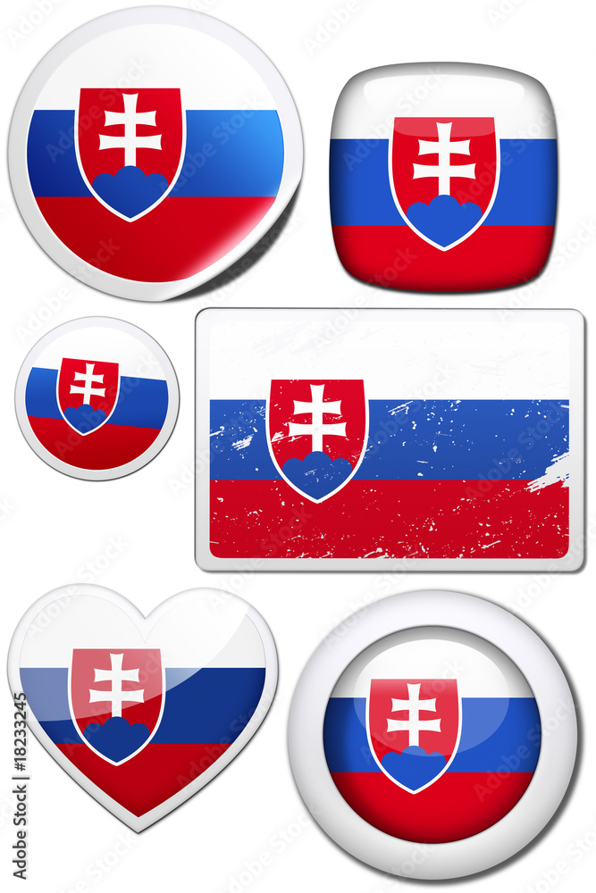 Slovakia - Glossy and colorful stickers with reflection set Slovakia - Glossy and colorful stickers with reflection set