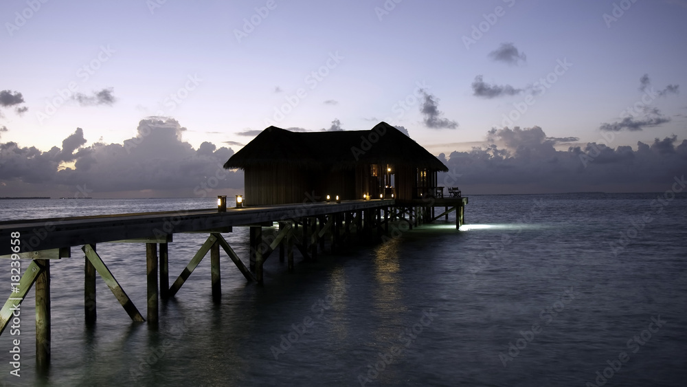 Blue hour - Restaurant on a tropical island