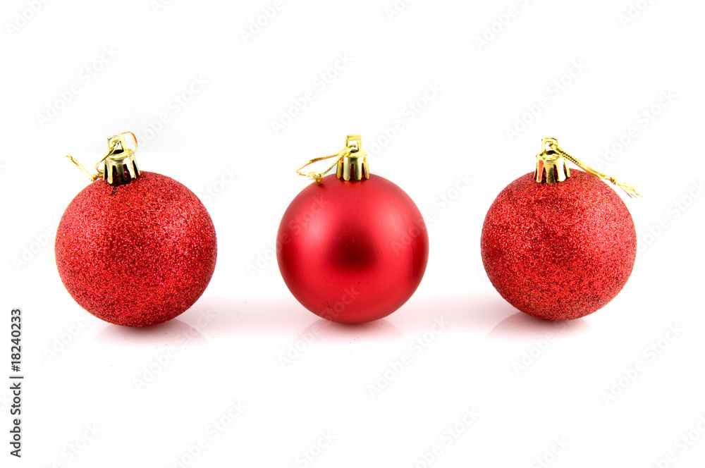 Three red christmas balls Three red christmas balls