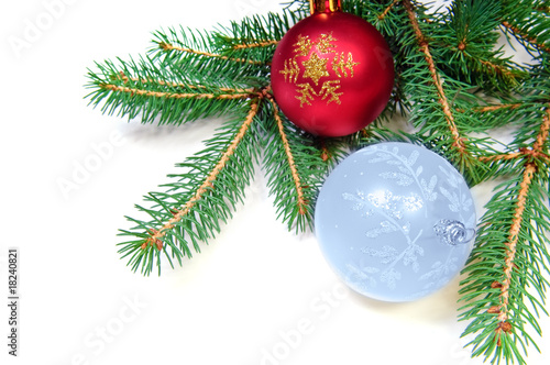 Pine branches and xmas ball
