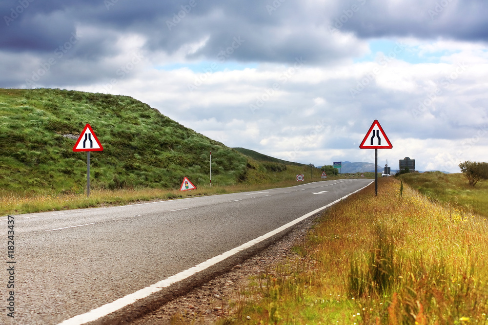 Road in Scotland, summertime