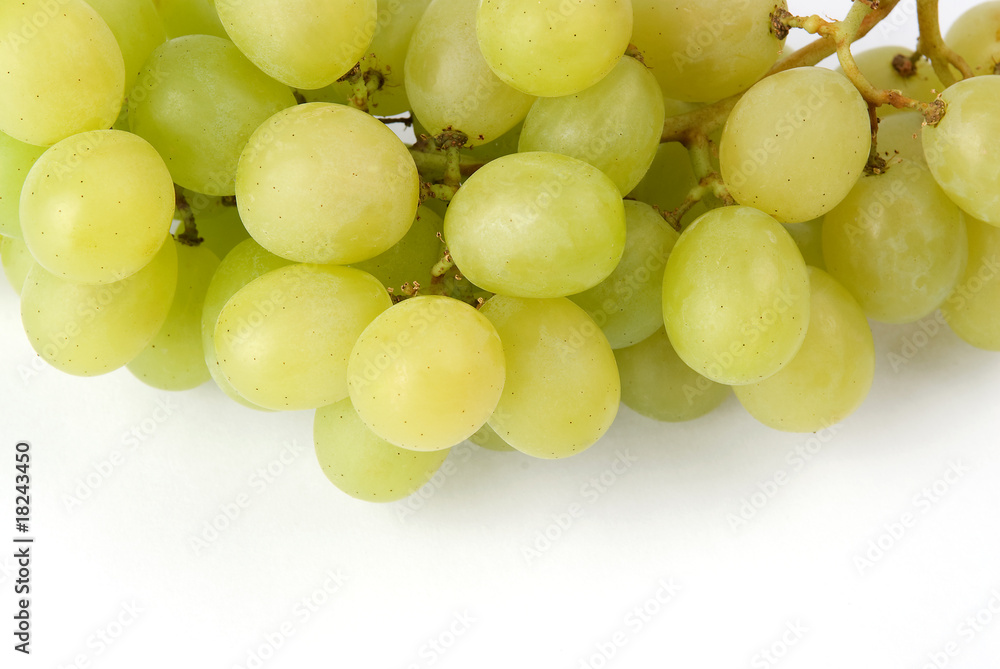 bunch of fresh green grapes isolated on white bunch of fresh green grapes isolated on white