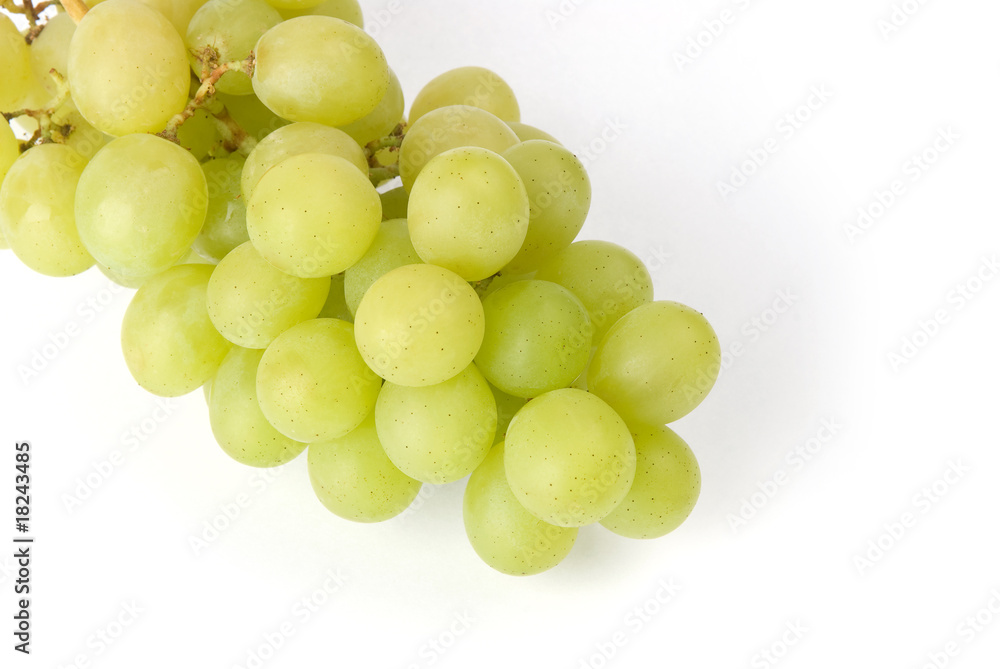 bunch of fresh green grapes isolated on white bunch of fresh green grapes isolated on white