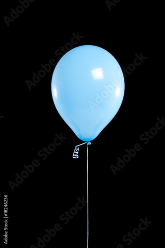 Light blue Party balloon on black