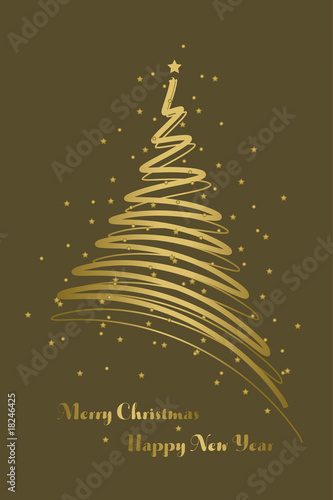 elegant christmas greeting card, vector illustration