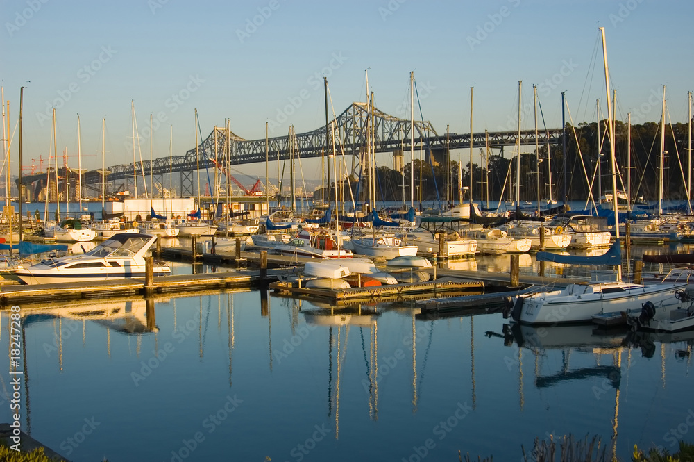 Marina next to Bay Bridge in San Francisco