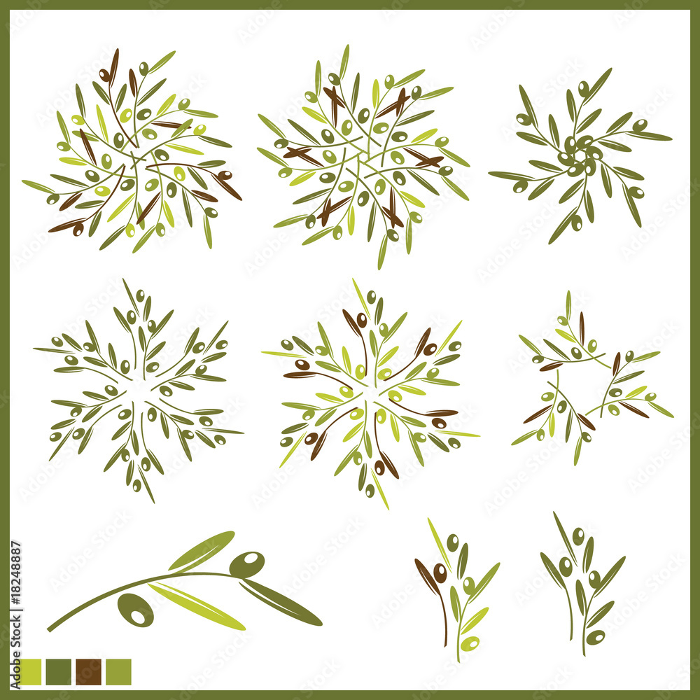 Naklejka premium Design elements with olive repeat